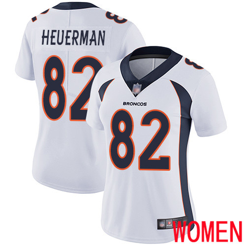 Women Denver Broncos #82 Jeff Heuerman White Vapor Untouchable Limited Player Football NFL Jersey->youth nfl jersey->Youth Jersey